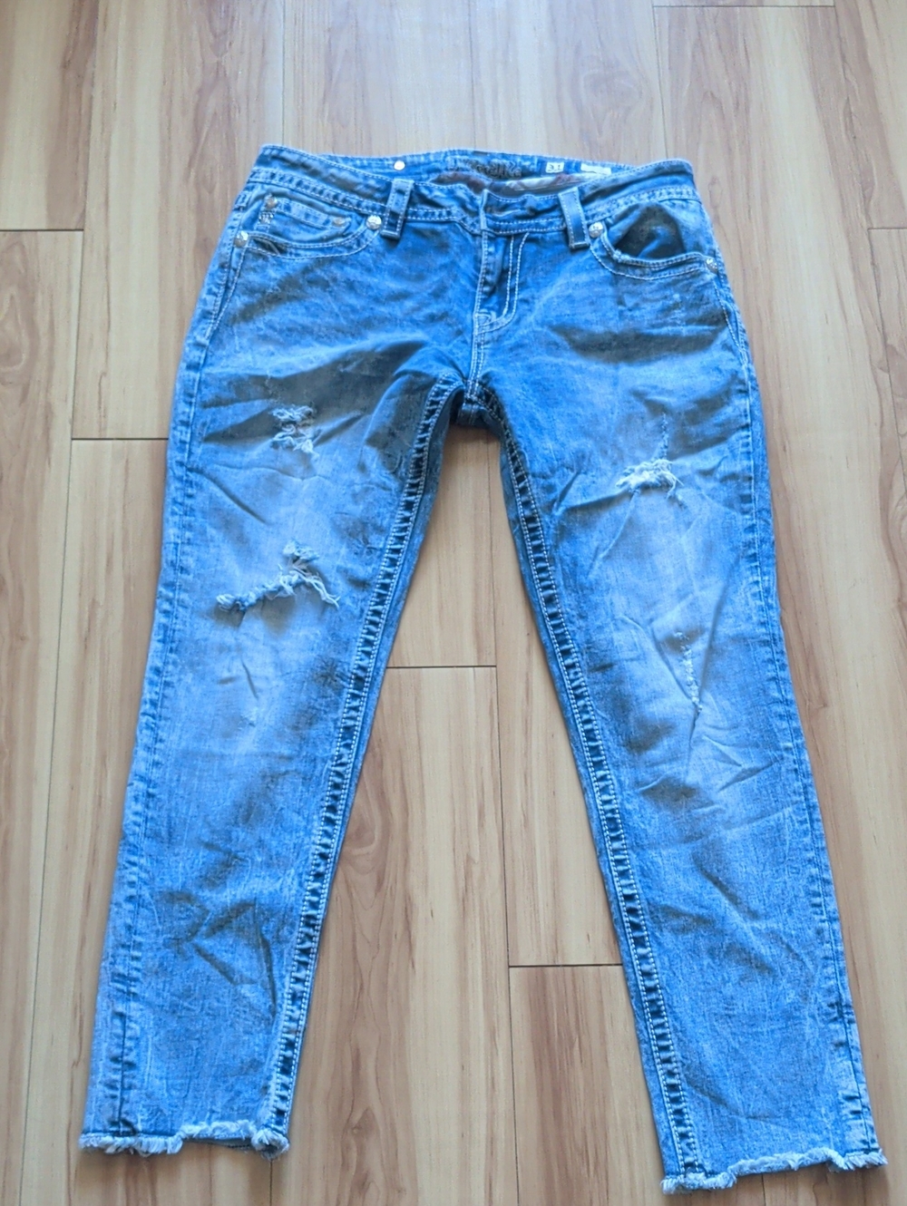 Miss Me Light Blue Distressed Boyfriend Jeans